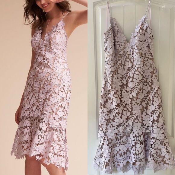 BHLDN Lavender 3D Flower Appliqué Dress NWT - Picture 1 of 5